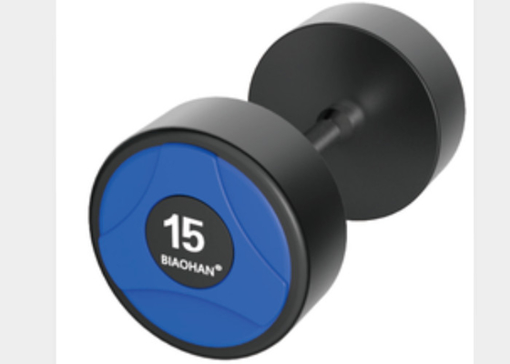 ดัมเบลล์ฟิตเนสน้ำหนัก Dumbbells, Black PU Dumbbells พร้อมจับสแตนเลส