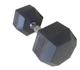 2.5 กก. - ดัมเบลล์ออกกำลังกายขนาด 50 กิโลกรัม Dumbbells สีดำ Dumbbells ยาง Hexagon สีดำ